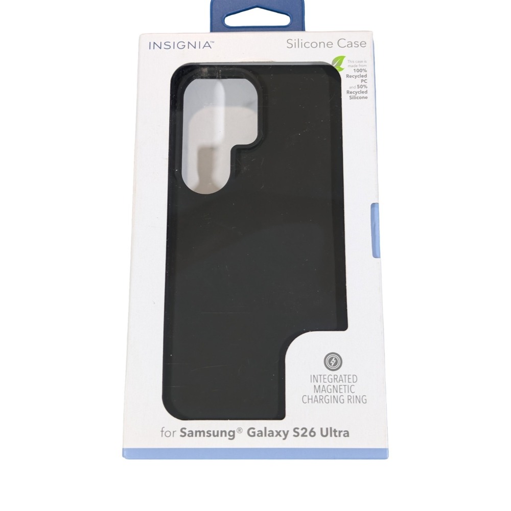 Qq6O Insignia Silicone Phone Case w/ Magnet Samsung Galaxy S26 Ultra blk